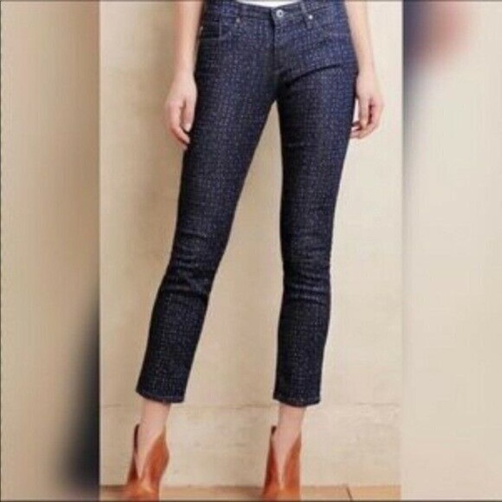 AG The Stevie Slim Straight Ankle Jeans Polka Dot